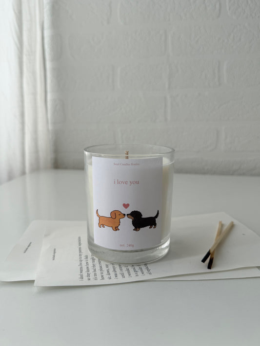 I love you Dackelkerze